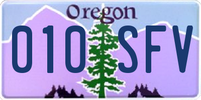OR license plate 010SFV