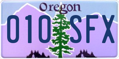 OR license plate 010SFX