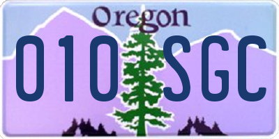 OR license plate 010SGC
