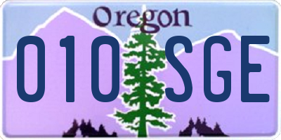 OR license plate 010SGE