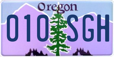 OR license plate 010SGH