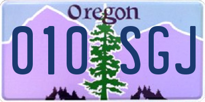 OR license plate 010SGJ