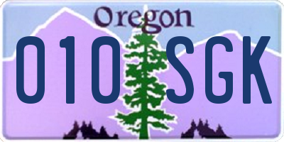 OR license plate 010SGK