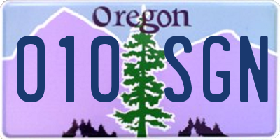 OR license plate 010SGN