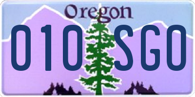 OR license plate 010SGO