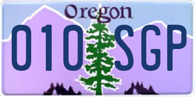 OR license plate 010SGP
