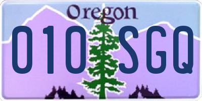 OR license plate 010SGQ