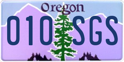 OR license plate 010SGS