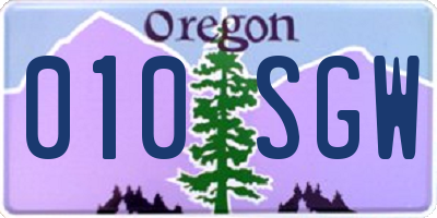 OR license plate 010SGW