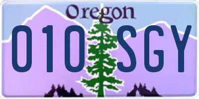 OR license plate 010SGY