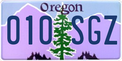 OR license plate 010SGZ