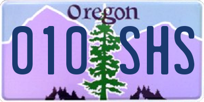 OR license plate 010SHS