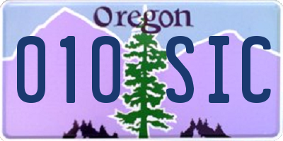 OR license plate 010SIC