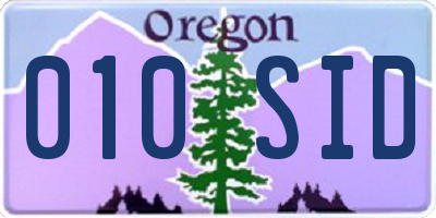 OR license plate 010SID