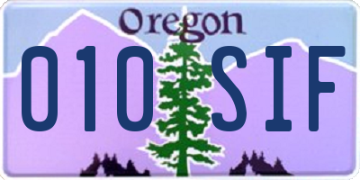 OR license plate 010SIF