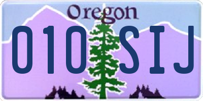 OR license plate 010SIJ