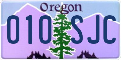 OR license plate 010SJC