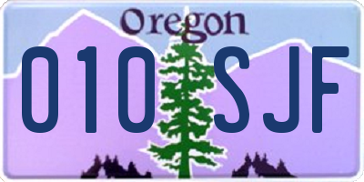 OR license plate 010SJF