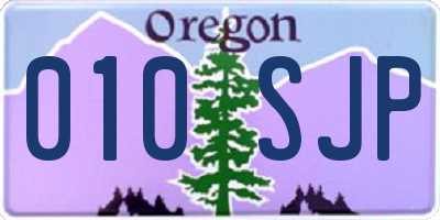 OR license plate 010SJP