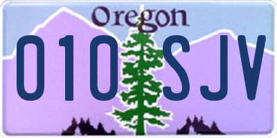 OR license plate 010SJV