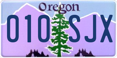 OR license plate 010SJX