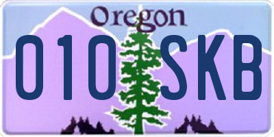 OR license plate 010SKB