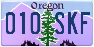OR license plate 010SKF