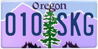 OR license plate 010SKG