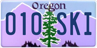 OR license plate 010SKI