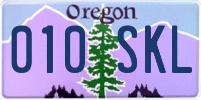 OR license plate 010SKL