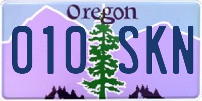 OR license plate 010SKN