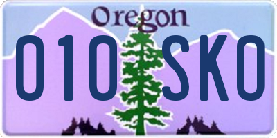 OR license plate 010SKO