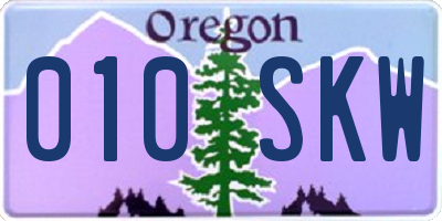 OR license plate 010SKW