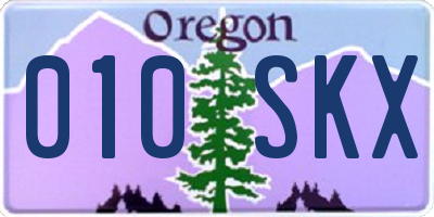 OR license plate 010SKX