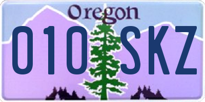 OR license plate 010SKZ