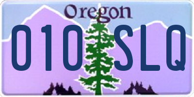 OR license plate 010SLQ
