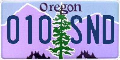 OR license plate 010SND
