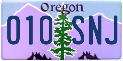 OR license plate 010SNJ
