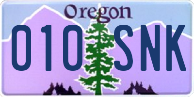 OR license plate 010SNK