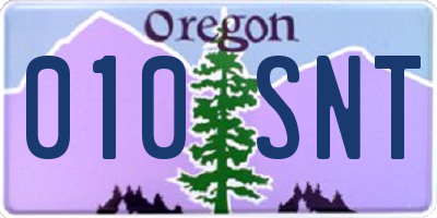 OR license plate 010SNT