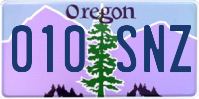 OR license plate 010SNZ