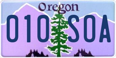 OR license plate 010SOA