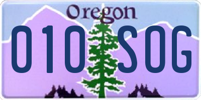 OR license plate 010SOG