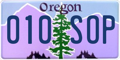 OR license plate 010SOP