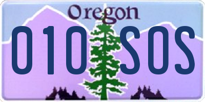 OR license plate 010SOS