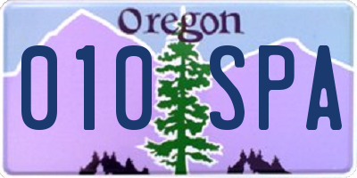 OR license plate 010SPA