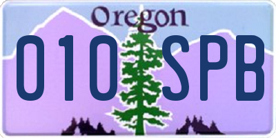 OR license plate 010SPB