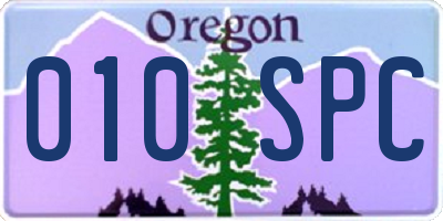 OR license plate 010SPC