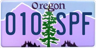 OR license plate 010SPF
