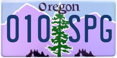 OR license plate 010SPG
